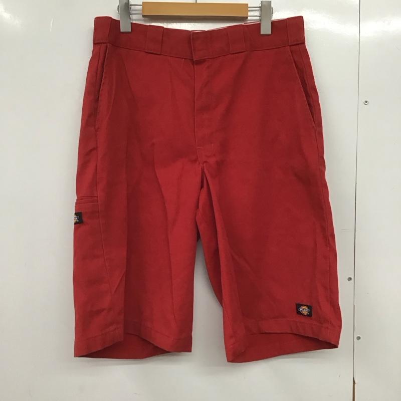 ディッキーズ Dickies パンツ ショートパンツ ショートパンツ ハーフパンツ カジュアルパンツ 32インチ ロゴ、文字 赤 / レッド /  メンズ USED 古着 中古 10146452