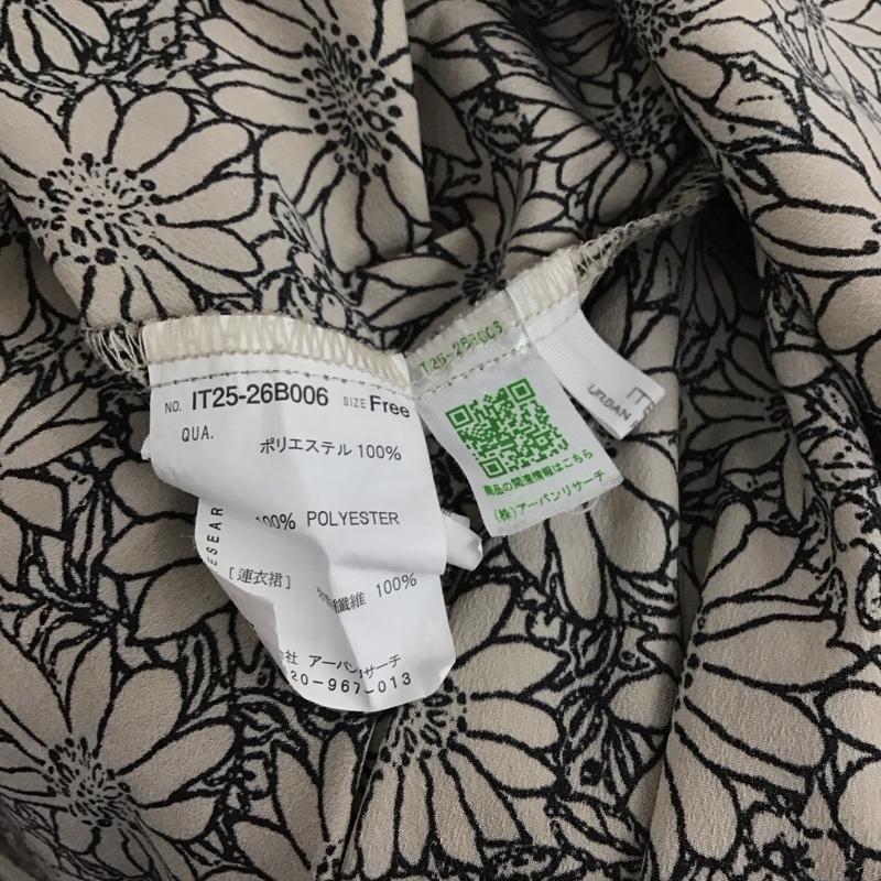 アイテムズ アーバンリサーチ ITEMS URBAN RESEARCH ワンピース ロングスカート it25-26b006 2022SS 花柄ラグランハーフスリーブワンピース ロングワンピース FREE プリント 茶 / ブラウン / X 黒 / ブラック /  レディース USED 古着 中古 10135214