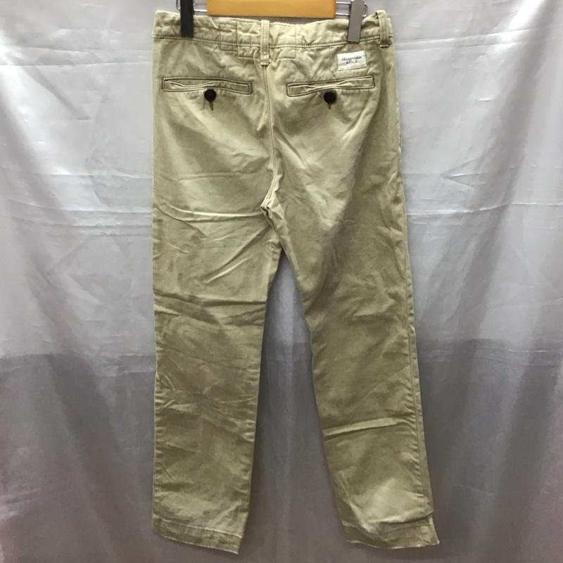 アバクロンビーアンドフィッチ ABERCROMBIE&FITCH パンツ チノパン チノパン カジュアルパンツ ワイドパンツ ストレートパンツ 28インチ 無地 ベージュ / ベージュ /  メンズ USED 古着 中古 10116573
