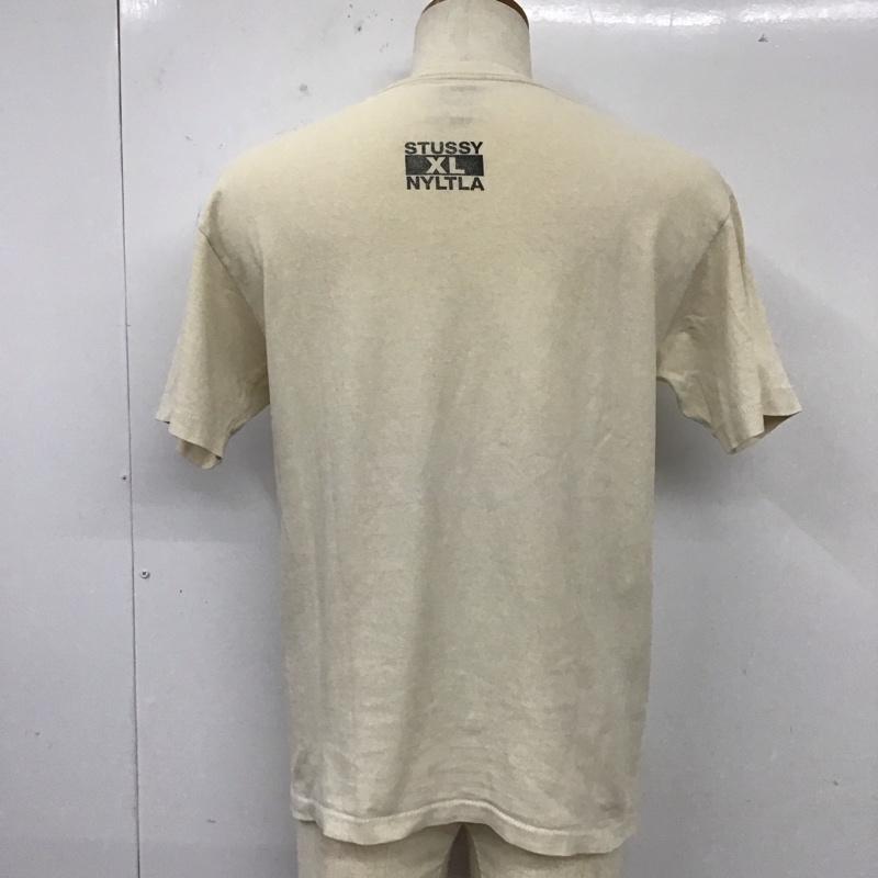 ステューシー STUSSY Tシャツ 半袖 クルーネック プリント M ロゴ、文字 ベージュ / ベージュ /  メンズ USED 古着 中古 10112161