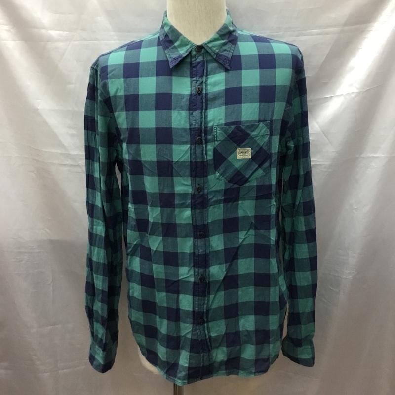 デニム アンド サプライ DENIM & SUPPLY シャツ、ブラウス 長袖 胸ポケット M チェック 緑 / グリーン / X 紺 / ネイビー /  メンズ USED 古着 中古 10117158