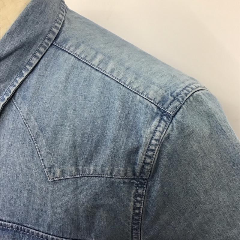 リーバイス Levi s シャツ、ブラウス 半袖 半袖シャツ カラーシャツ 半袖カットソー デニムシャツ M 無地 インディゴ / インディゴ /  メンズ USED 古着 中古 10115150