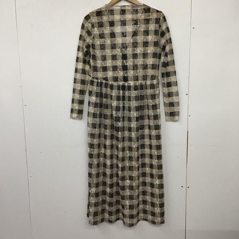 ザラ ZARA ワンピース ロングスカート 3067 312 064 チュール シースルー 長袖 Vネック S 花柄 黒 / ブラック / X ベージュ / ベージュ /  レディース USED 古着 中古 10138669