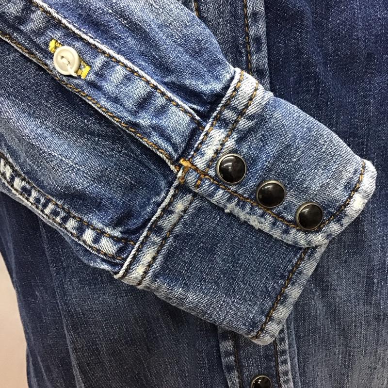 ディーゼル DIESEL シャツ、ブラウス 長袖 長袖シャツ デニムシャツ カジュアルシャツ カラーシャツ S 無地 インディゴ / インディゴ /  メンズ USED 古着 中古 10116193