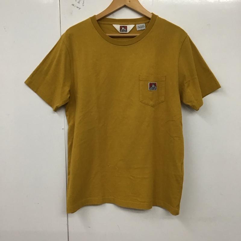 ベンデイビス BEN DAVIS Tシャツ 半袖 半袖カットソー プリントTシャツ クルーネックカットソー L ロゴ、文字 黄 / イエロー /  メンズ USED 古着 中古 10128643