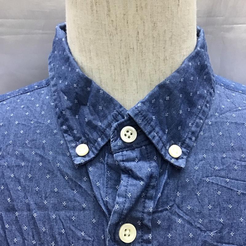 トミーヒルフィガー TOMMY HILFIGER シャツ、ブラウス 長袖 ボタンダウン L ワンポイント インディゴ / インディゴ /  メンズ USED 古着 中古 10118381