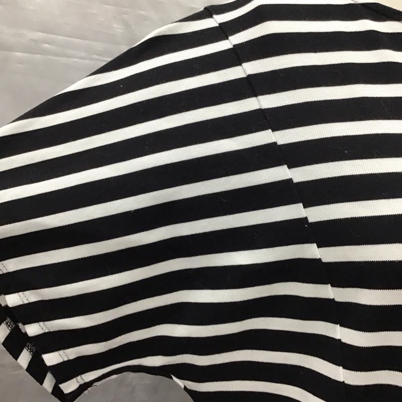 ユナイテッドアローズグリーンレーベルリラクシング UNITED ARROWS green label relaxing カットソー 半袖 3612-225-1407 後ろファスナー ボーダー柄 白 / ホワイト / X 黒 / ブラック /  レディース USED 古着 中古 10117039