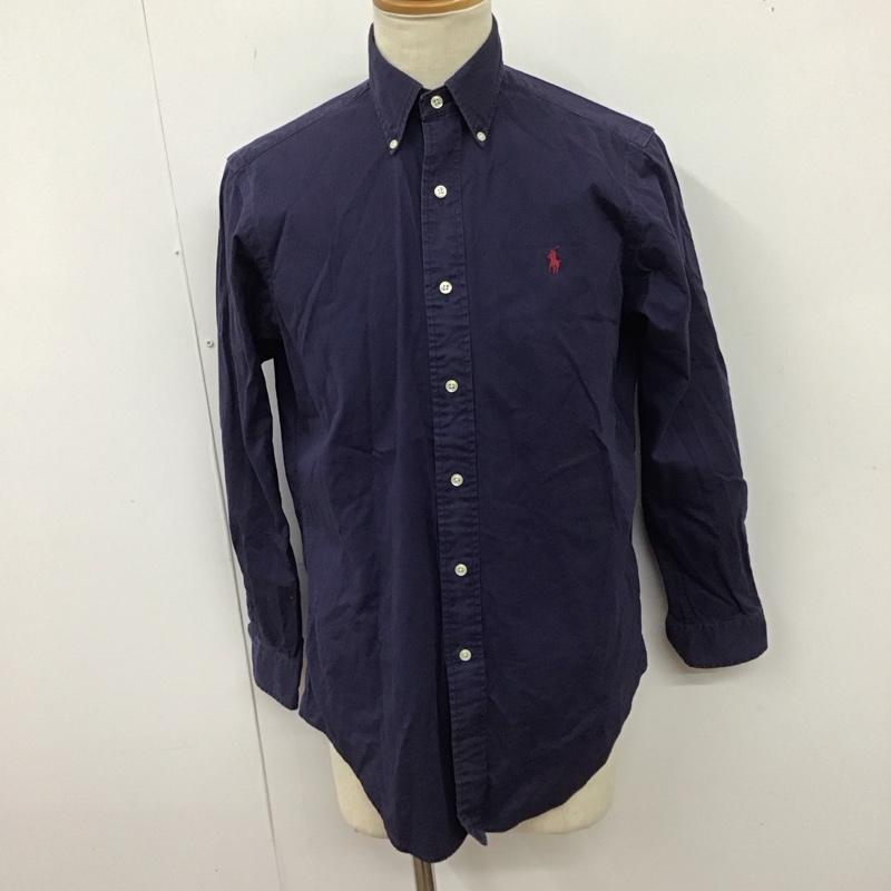 ラルフローレン RALPHLAUREN シャツ、ブラウス 長袖 長袖シャツ カラーシャツ 長袖カットソー S ロゴ、文字 紺 / ネイビー /  メンズ USED 古着 中古 10123866