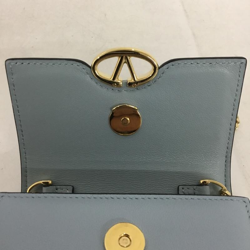 ヴァレンティノ VALENTINO 財布 コンパクト財布 ミニ財布 ショルダー 2WAY ワンポイント 水色 / ライトブルー /  レディース USED 古着 中古 10142113