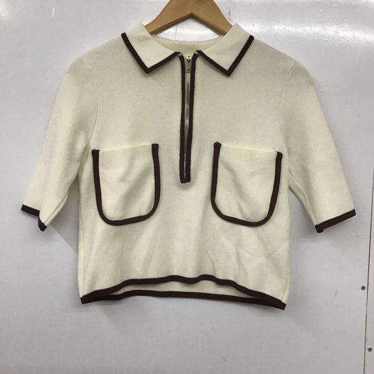 ザラ ZARA ニット、セーター 半袖 S 無地 白 / ホワイト /  レディース USED 古着 中古 10139379
