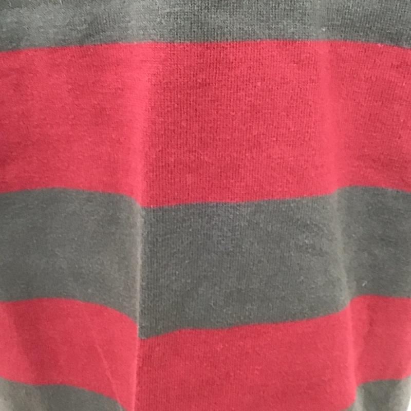 イーブルアクト EVILACT Tシャツ 半袖 胸ポケット クルーネック L ボーダー柄 ボルドー / ボルドー / X ダークグレー / ダークグレー /  メンズ USED 古着 中古 10111198