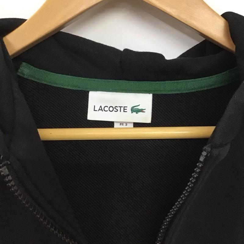 ラコステ LACOSTE パーカー 長袖 長袖ジップアップパーカー スウェットパーカー 3 ロゴ、文字 黒 / ブラック /  メンズ USED 古着 中古 10144579