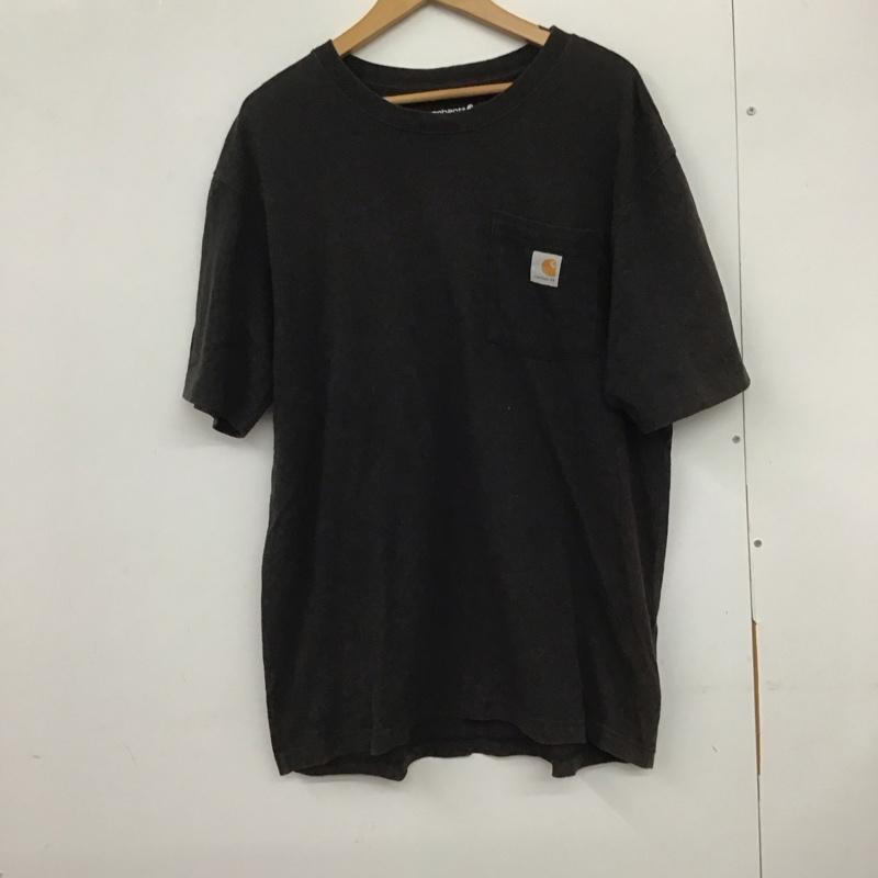 カーハート Carhartt Tシャツ 半袖 半袖カットソー プリントTシャツ クルーネックカットソー M ロゴ、文字 黒 / ブラック /  メンズ USED 古着 中古 10132923