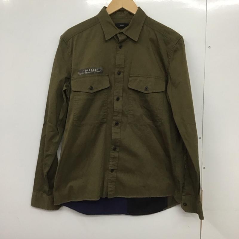 ディーゼル DIESEL シャツ、ブラウス 長袖 長袖シャツ 無地シャツ カラーシャツ L 無地 カーキ / カーキ /  メンズ USED 古着 中古 10145992