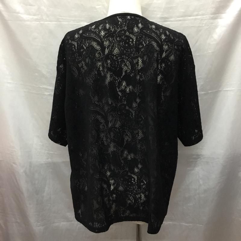 ハレ HARE カットソー 半袖 半袖カットソー プリントTシャツ クルーネックカットソー シースルーカットソー FREE 総柄 黒 / ブラック /  メンズ USED 古着 中古 10120124