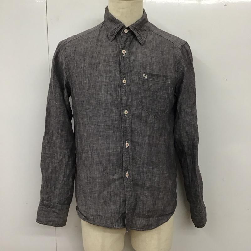 オアグローリー or Glory シャツ、ブラウス 長袖 長袖シャツ カラーシャツ ポケットシャツ 長袖カットソー M ロゴ、文字 灰 / グレー /  メンズ USED 古着 中古 10114674