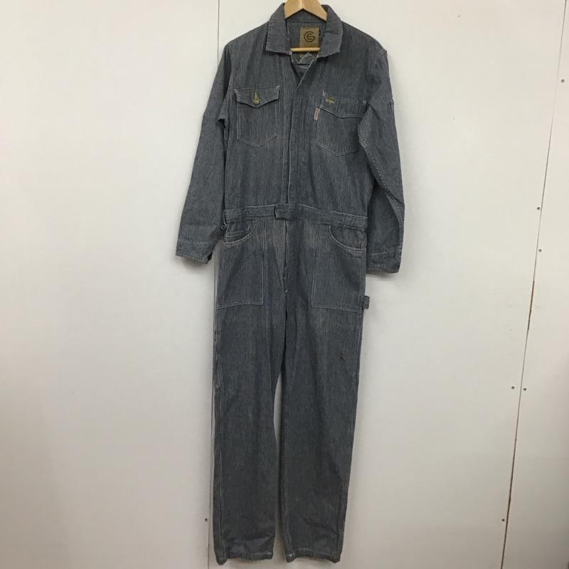 グレースエンジニアーズ GRACE ENGINEER S ワンピース・ドレス・オールインワン ワンピース・ドレス・オールインワン オールインワン つなぎ ワークパンツ カジュアルパンツ 長袖 ヒッコリー ストライプ 白 / ホワイト / X 紺 / ネイビー /  メンズ USED 古着 中古 10109120