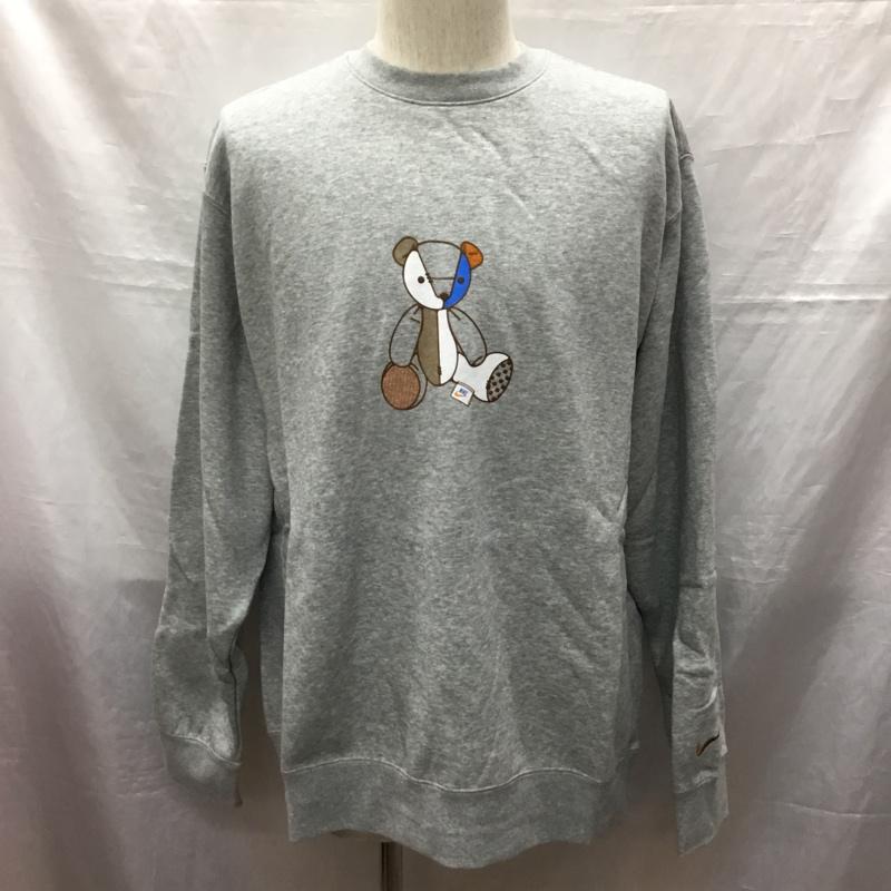 ナイキ NIKE トレーナー 長袖 dz4695-063 スウェット 長袖トレーナー クルーネック XXL プリント 灰 / グレー /  メンズ USED 古着 中古 10121592