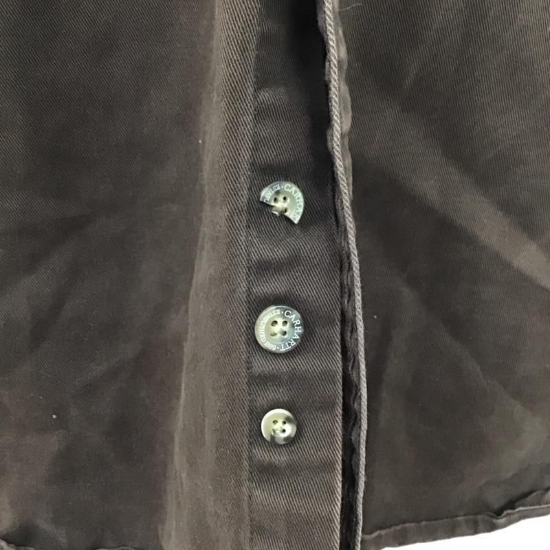 カーハート Carhartt シャツ、ブラウス 長袖 長袖シャツ ポケットシャツ カラーシャツ ボタンダウンシャツ XL ロゴ、文字 茶 / ブラウン /  メンズ USED 古着 中古 10127873