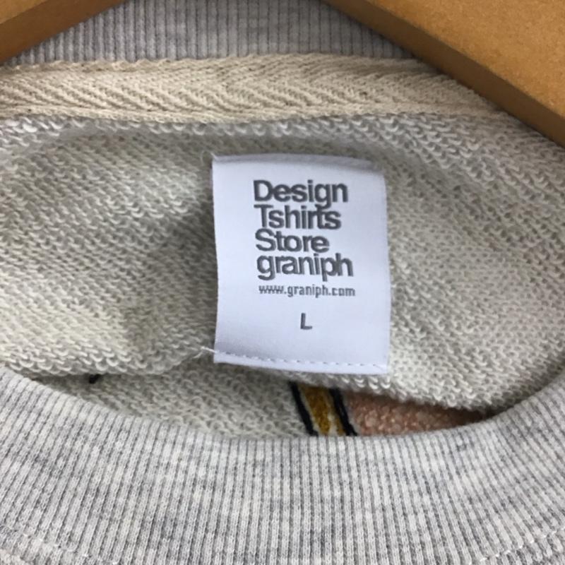デザインティーシャツストアグラニフ Designtshirtsstoregraniph トレーナー 長袖 長袖トレーナー スウェット クルーネック プルオーバー L ロゴ、文字 灰 / グレー /  メンズ USED 古着 中古 10141790