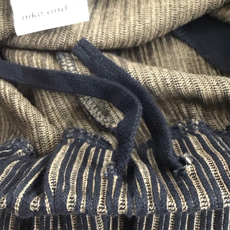 ニコアンド niko and... パンツ ワークパンツ、ペインターパンツ カジュアルパンツ スリムパンツ ストレッチパンツ M ストライプ 黒 / ブラック /  レディース USED 古着 中古 10142668