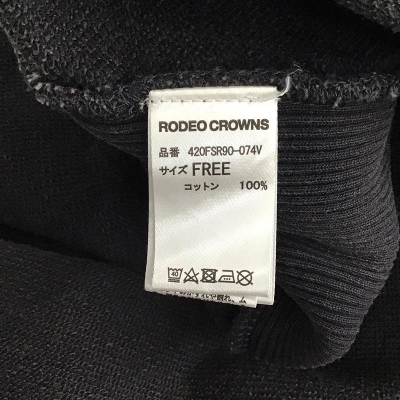 ロデオクラウンズ Rodeo Crowns トレーナー 長袖 420fsr90-074v GOOD OLD College Short スウェット FREE ロゴ、文字 X プリント 黒 / ブラック /  レディース USED 古着 中古 10121493