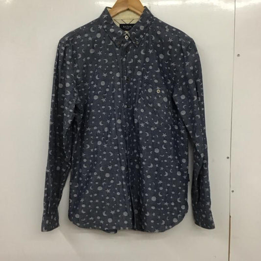 ポールスミス Paul Smith シャツ、ブラウス 長袖 長袖シャツ デニムシャツ 総柄シャツ M プリント インディゴ / インディゴ /  メンズ USED 古着 中古 10135470