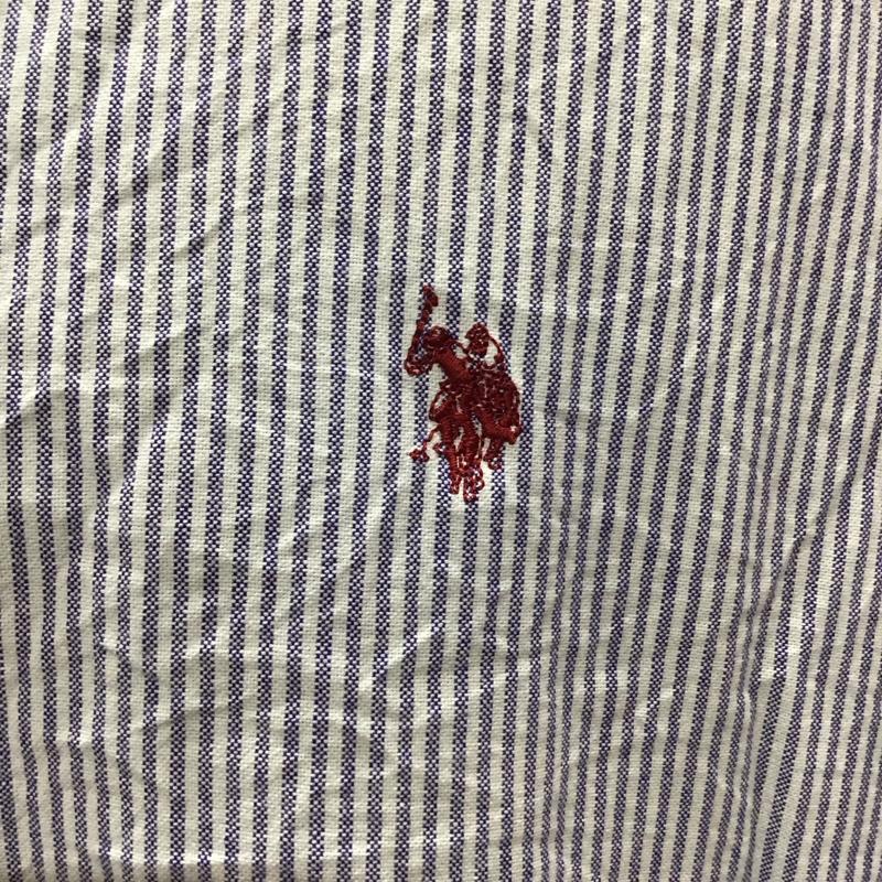 ユーエスポロアッスン U.S.POLO ASSN. シャツ、ブラウス 半袖 半袖シャツ カラーシャツ 半袖カットソー ストライプシャツ L ストライプ マルチカラー / マルチカラー /  メンズ USED 古着 中古 10116959