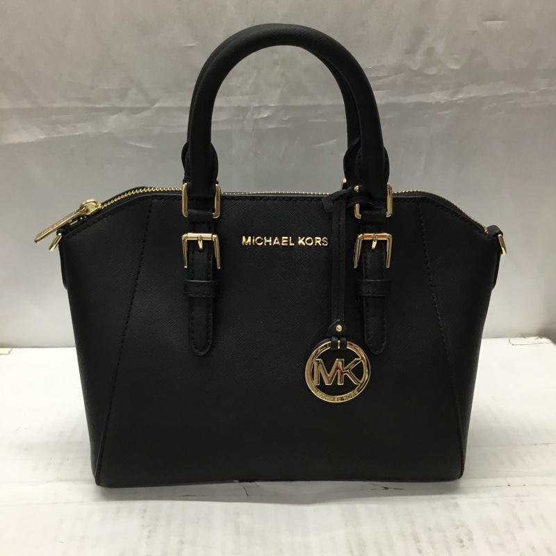 マイケルコース MICHAEL KORS ハンドバッグ ハンドバッグ 35S8GC6M2L ショルダー 2WAY ロゴ、文字 黒 / ブラック / X 金 / ゴールド /  レディース USED 古着 中古 10109118