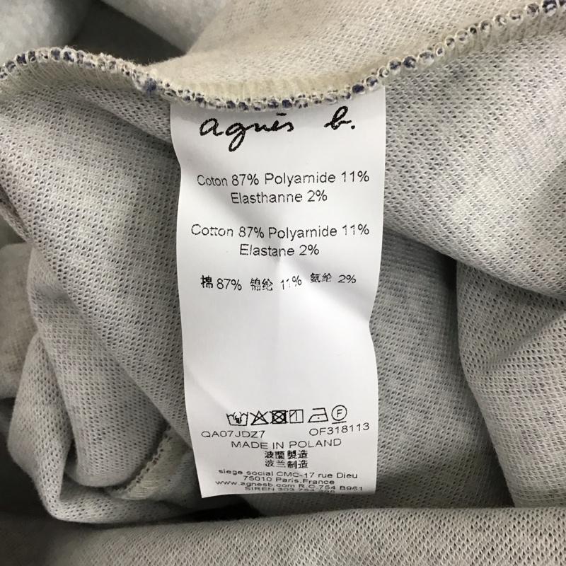 アニエス・ベー agnes b. ワンピース ひざ丈スカート ノースリーブ 3 総柄 白 / ホワイト / X 紺 / ネイビー /  レディース USED 古着 中古 10114447