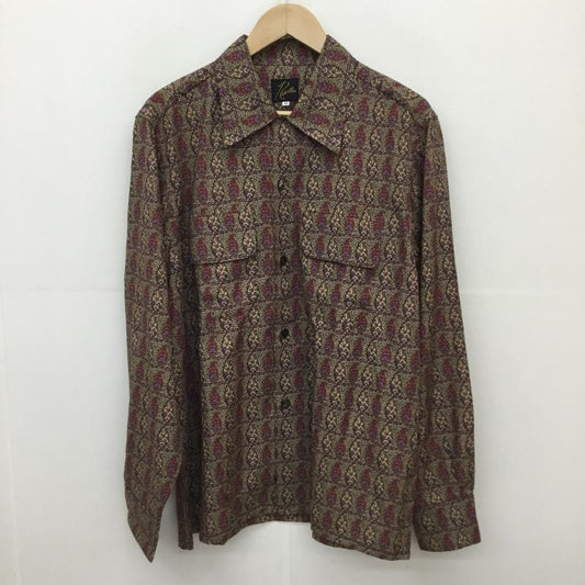 ニードルス Needles シャツ、ブラウス 長袖 Classic Shirts OT209 M 総柄 茶 / ブラウン /  メンズ USED 古着 中古 10127266