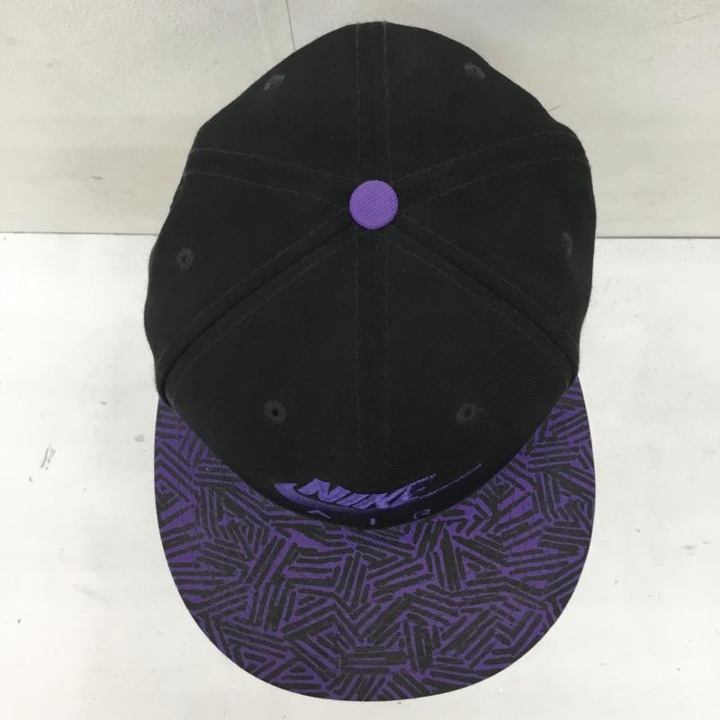ナイキ NIKE 帽子 キャップ FREE ロゴ、文字 黒 / ブラック / X 紫 / パープル /  メンズ USED 古着 中古 10139792