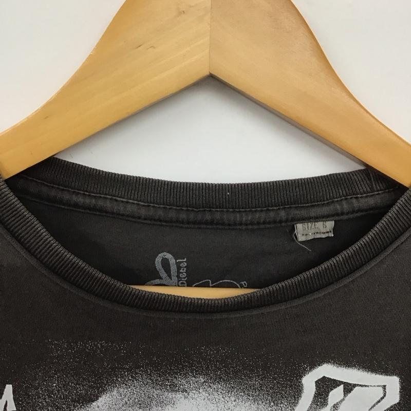 ディーゼル DIESEL Tシャツ 半袖 半袖カットソー プリントTシャツ クルーネックカットソー S プリント ダークグレー / ダークグレー /  メンズ USED 古着 中古 10147589