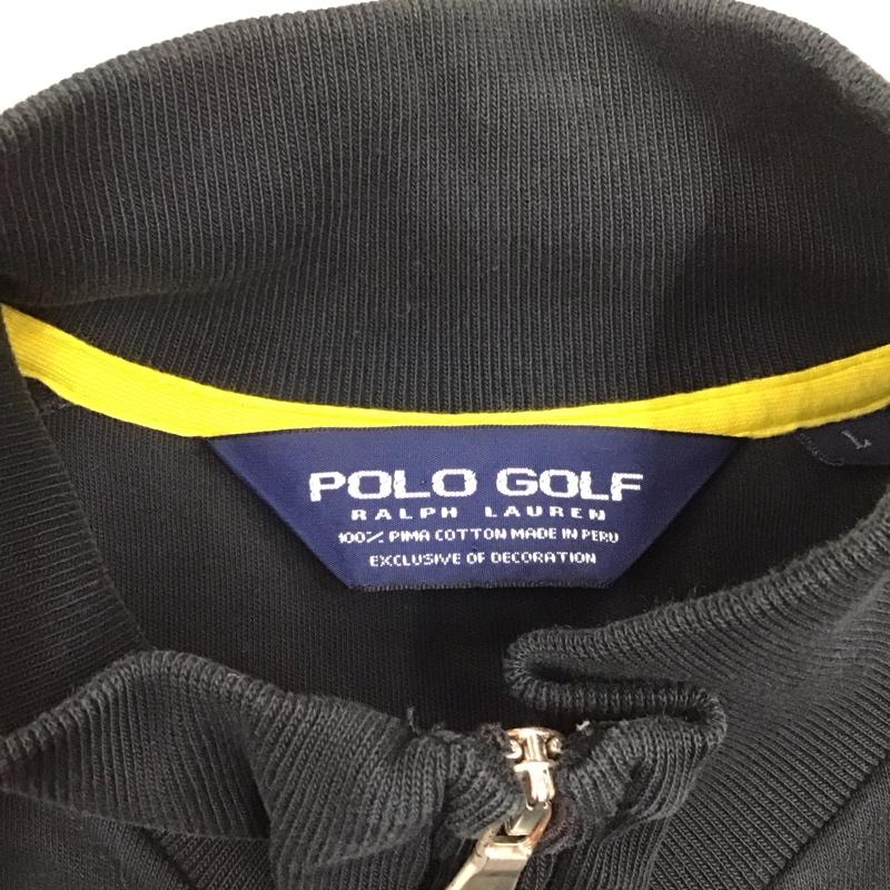 ポロゴルフラルフローレン POLOGOLF ジャケット、上着 ジャケット、ブレザー コットン フルジップ ジップアップ スウェット L 無地 黒 / ブラック /  メンズ USED 古着 中古 10122591