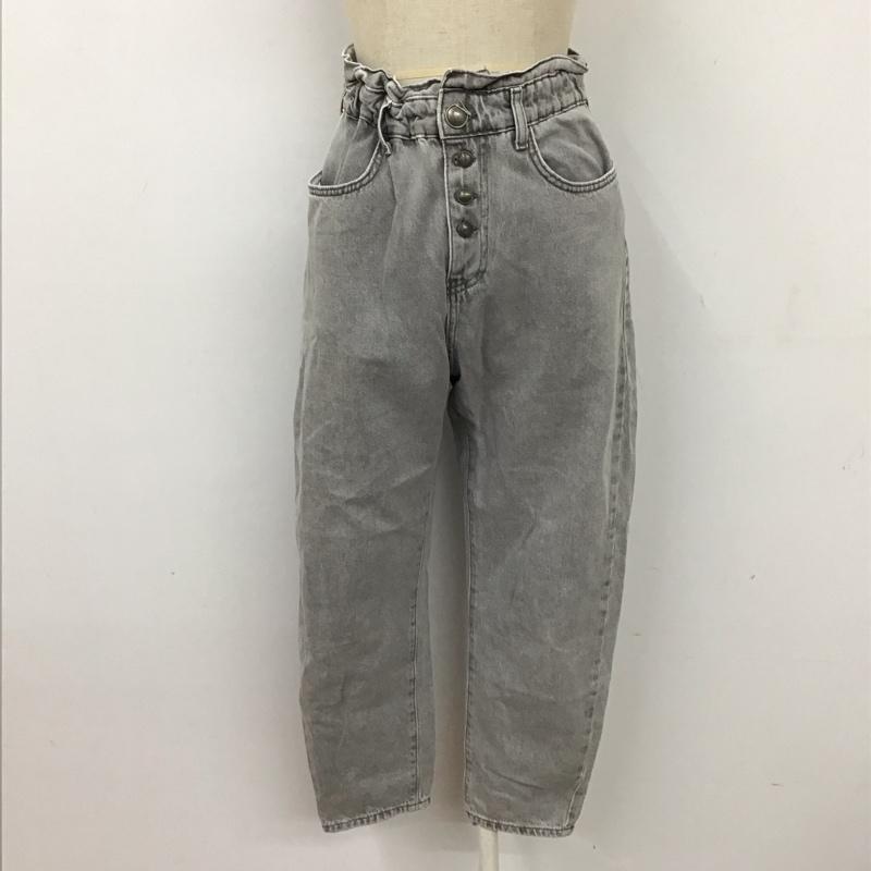 ザラ ZARA パンツ デニム、ジーンズ 5862 193 802 ギャザー ハイウエスト 無地 灰 / グレー /  レディース USED 古着 中古 10118351