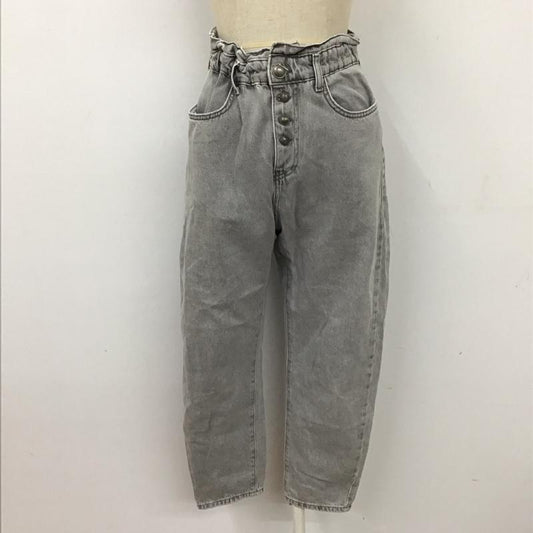 ザラ ZARA パンツ デニム、ジーンズ 5862 193 802 ギャザー ハイウエスト 無地 灰 / グレー /  レディース USED 古着 中古 10118351