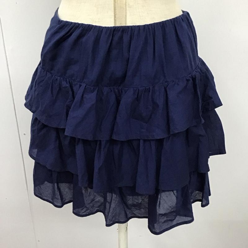 ラルフローレン RALPHLAUREN スカート ミニスカート ギャザー 段々 XL 無地 紺 / ネイビー /  レディース USED 古着 中古 10118843