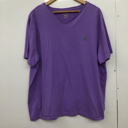 ポロラルフローレン POLO RALPH LAUREN Tシャツ 半袖 半袖カットソー プリントTシャツ Vネックカットソー XXL ロゴ、文字 紫 / パープル /  メンズ USED 古着 中古 10149306