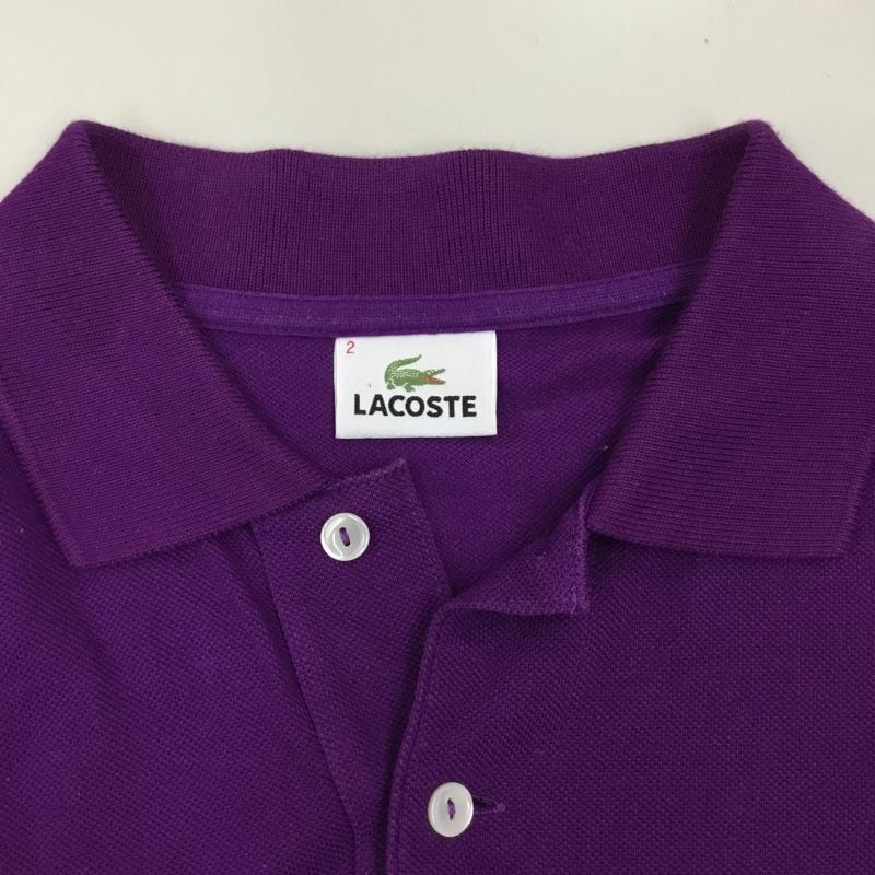 ラコステ LACOSTE ポロシャツ 半袖 半袖ポロシャツ カラーシャツ 半袖カットソー 2 ロゴ、文字 紫 / パープル /  メンズ USED 古着 中古 10119726