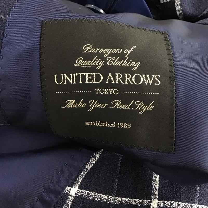 ユナイテッドアローズ UNITED ARROWS ジャケット、上着 ジャケット、ブレザー カジュアルジャケット アウター カラージャケット 44 チェック 紺 / ネイビー /  メンズ USED 古着 中古 10150869