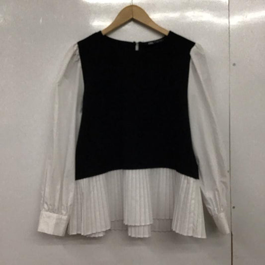ザラ ZARA シャツ、ブラウス 長袖 M 無地 白 / ホワイト / X 黒 / ブラック /  レディース USED 古着 中古 10149809