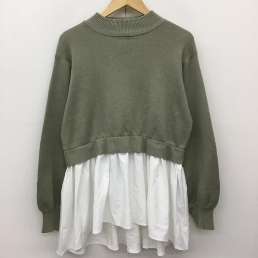 イング INGNI ニット、セーター 長袖 1204-920882 M 無地 カーキ / カーキ /  レディース USED 古着 中古 10140940