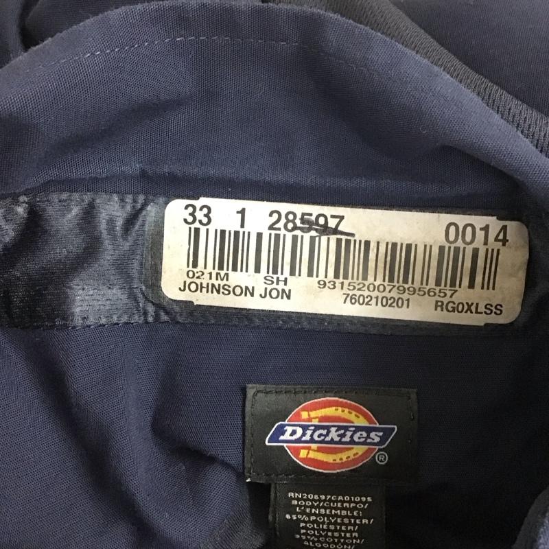 ディッキーズ Dickies シャツ、ブラウス 半袖 LS516DN ワークシャツ XL ワンポイント 紺 / ネイビー /  メンズ USED 古着 中古 10107978