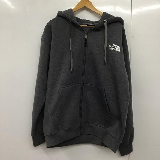 ザノースフェイス THE NORTH FACE パーカー 長袖 裏起毛 フルジップ XL ロゴ、文字 灰 / グレー /  レディース USED 古着 中古 10142307