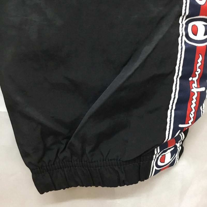 チャンピオン Champion ボトムス ボトムス トラックパンツ ロゴライン S ロゴ、文字 黒 / ブラック /  メンズ USED 古着 中古 10111386