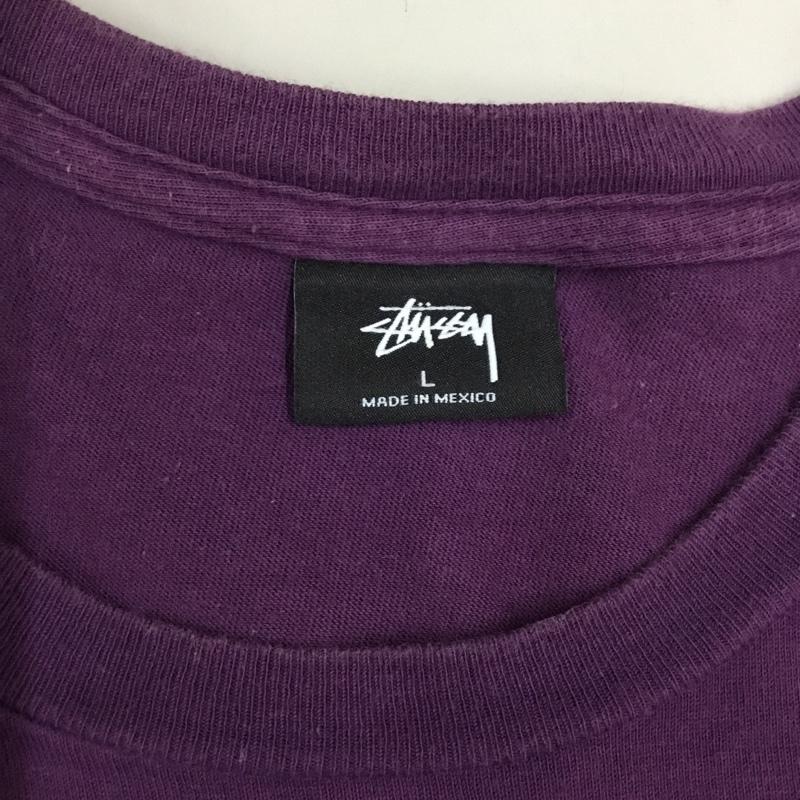 ステューシー STUSSY Tシャツ 半袖 バックプリント L ロゴ、文字 紫 / パープル /  メンズ USED 古着 中古 10118953