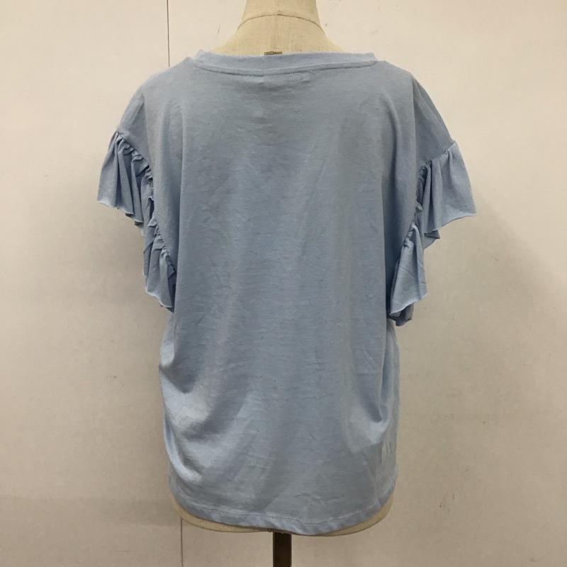 ザラ ZARA カットソー 半袖 3641 334 406 袖フリル S 無地 水色 / ライトブルー /  レディース USED 古着 中古 10116660