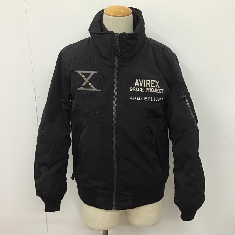 アヴィレックス AVIREX ジャケット、上着 ジャンパー、ブルゾン ジップアップジャケット ジャンパー ジャケット カジュアルジャケット アウター M ロゴ、文字 黒 / ブラック /  メンズ USED 古着 中古 10109144