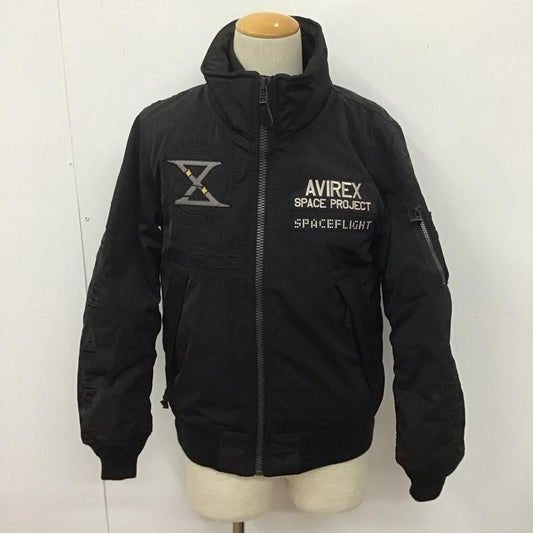アヴィレックス AVIREX ジャケット、上着 ジャンパー、ブルゾン ジップアップジャケット ジャンパー ジャケット カジュアルジャケット アウター M ロゴ、文字 黒 / ブラック /  メンズ USED 古着 中古 10109144