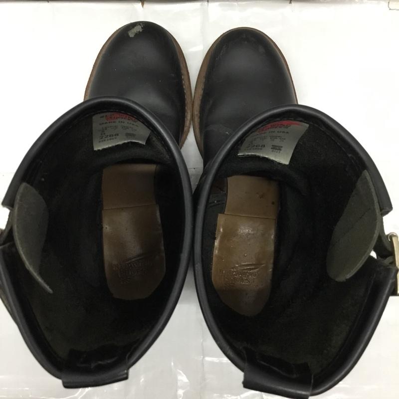 レッドウィング RED WING ブーツ エンジニアブーツ D2268 USA6 UK5 24cm 24.0cm 無地 黒 / ブラック /  レディース USED 古着 中古 10107869